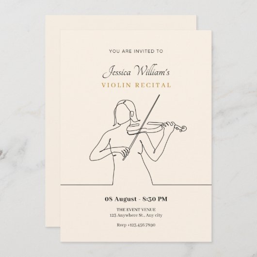 Invitation récital de violon (Devant / Derrière)