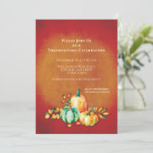 Invitation Récolte d'automne de citrouille rustique de Thanks (Debout devant)
