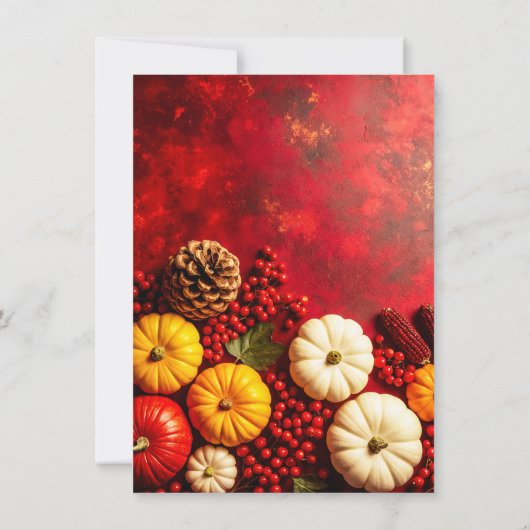 Invitation Récolte d'automne festive Thanksgiving Dîner (Dos)