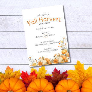 Invitation Récolte d'automne moderne Thanksgiving Celebration