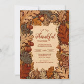 Invitation Récolte de chêne rustique Thanksgiving Celebration (Devant)