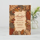 Invitation Récolte de chêne rustique Thanksgiving Celebration (Debout devant)