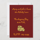 Invitation Récolte de maïs Thanksgiving (Dos)