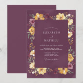 Invitation Récolte de mariage Plum Moody (Devant / Derrière)