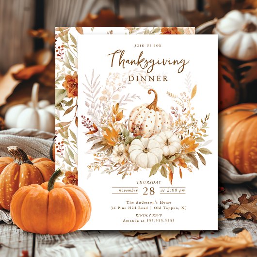 Invitation Récolte festive Thanksgiving