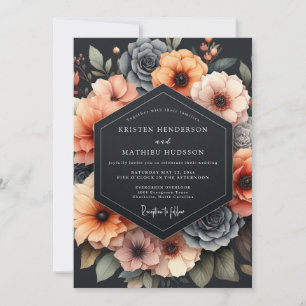Invitation Récolte florale de corail pour mariage