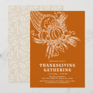 Invitation Récolte généreuse   Orange du Thanksgiving Party