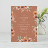 Invitation Récolte Mariage Bio Orange Brûlé (Debout devant)