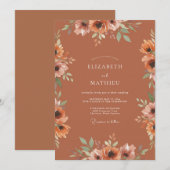 Invitation Récolte Mariage Bio Orange Brûlé (Devant / Derrière)