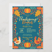 Invitation Récolte Turquie Art populaire L'automne quitte Tha (Devant)