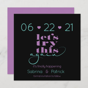 Invitation Recommencer cette fois Turquoise et Lilac Enregist