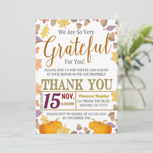 Invitation Reconnaissant Pour Vous Chute Appréciation Invitat (Debout devant)