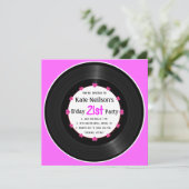 Invitation Record de vinyle rétro| Moderne Chic 21e anniversa (Debout devant)
