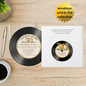 Invitation Record espagnol de Vinyl rétro 50ème anniversaire