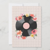 Invitation Record Musique Mariage Floral 1950 Fleurs (Dos)
