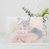 Invitation Recouvrement blanc opaque | 1er anniversaire Invit (Debout devant)