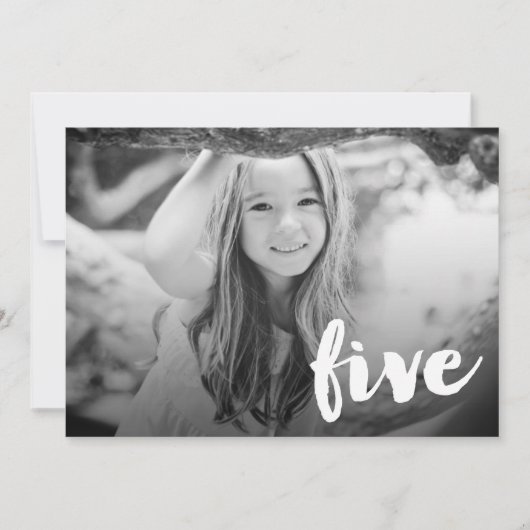 Invitation Recouvrement de photo du numéro cinq (Devant)
