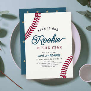 Invitation Recrue de l'année Baseball 1er anniversaire
