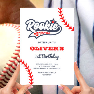 Invitation Recrue de l'année Baseball 1er Anniversaire