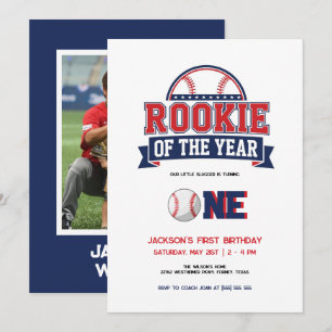 Invitation Recrue de l'année Baseball 1ère fête d'anniversair