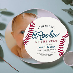 Invitation Recrue de l'année Baseball 1re photo d'anniversair