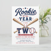 Invitation Recrue de l'année Baseball 2e anniversaire (Debout devant)