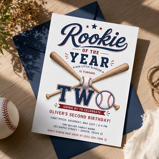 Invitation Recrue de l'année Baseball 2e anniversaire