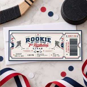 Invitation Recrue de l'année Billet de hockey 1er anniversair