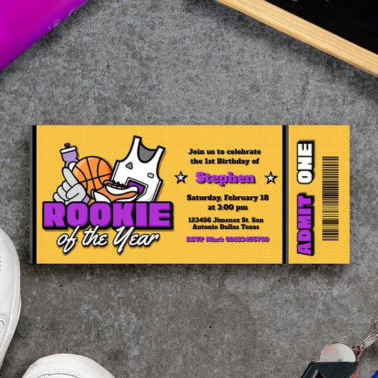 Invitation Recrue de l'année - Garçon Billet pour le premier 