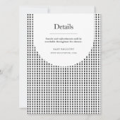 Invitation Rectangle blanc noir monochrome plaid géométrique (Dos)