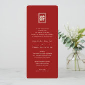 Invitation Rectangle classique Double Bonheur Mariage chinois (Debout devant)