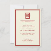 Invitation Rectangle classique Double Happiness Tea Cérémonie (Devant)