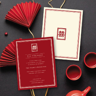 Invitation Rectangle Classique Thé de la Double Félicité Céré