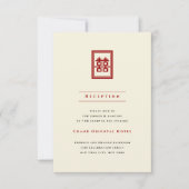 Invitation Rectangle Double Happiness Mariage Classique Chino (Devant)