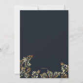 Invitation rectangulaire de cadre d'or de feuille (Dos)