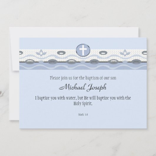 Invitation rectangulaire de l'harmonie bleue (Devant)