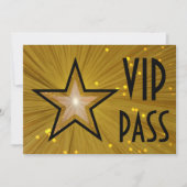 Invitation Recto noir horizontal Gold Star 'VIP PASS' (Devant)