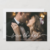 Invitation Recto simple en marbre| Photo Enregistrer la date (Devant)