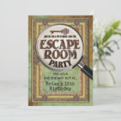 Invitation recto verso pour une soirée Escape Room (Debout devant)