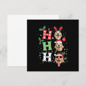 Invitation Récupérateurs Ho Ho Ho dorés de Noël (Devant / Derrière)