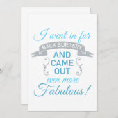 Invitation Récupération fabuleuse de la chirurgie du dos (ble (Devant / Derrière)