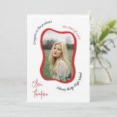 Invitation Récupération moderne branchée de photo ondulée Inv (Debout devant)