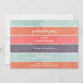 Invitation Récupération moderne Rainbow Stripes Graduate Phot (Dos)