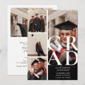 Invitation Récupération photo moderne Collage Graduation Part (Devant / Derrière)