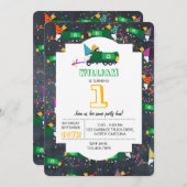 Invitation Recyclage personnalisé Garbage Truck fête d'annive (Devant / Derrière)