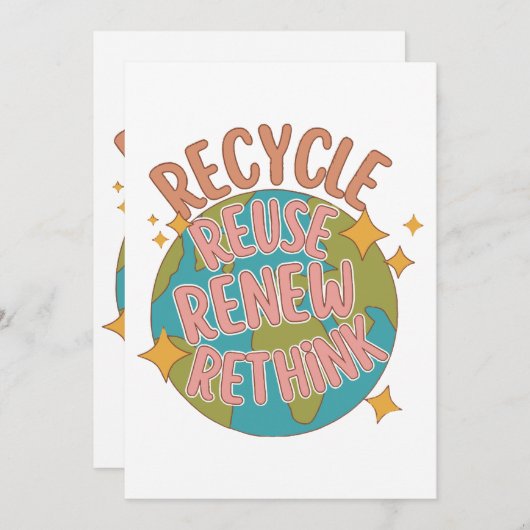 Invitation Recycler réutiliser Renouveler repenser (Devant / Derrière)