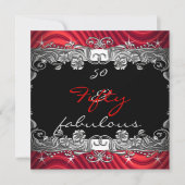Invitation Red 50 & Fabulous 50th Birthday Party (Devant)