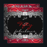 Invitation Red 50 & Fabulous 50th Birthday Party<br><div class="desc">Cinquante et fabuleux 50e fête d'anniversaire Silver Red Grey Black White 50 Elegant Classy Toutes les occasions Fête d'anniversaire invitations S'IL VOUS PLAÎT REMARQUER toutes les images PAS Diamonds Bijoux ou vrais Bows! !</div>