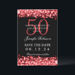 Invitation Red 50th Birthday Party Enregistrer la date<br><div class="desc">Design élégant "50th Birthday Party" avec Red String Lights et nom personnalisé et texte de détails. Facile à utiliser et facile à personnaliser. Commandez aujourd'hui !</div>
