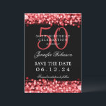 Invitation Red 50th Birthday Party Enregistrer la date<br><div class="desc">Design élégant "50th Birthday Party" avec Red String Lights et nom personnalisé et texte de détails. Facile à utiliser et facile à personnaliser. Commandez aujourd'hui !</div>